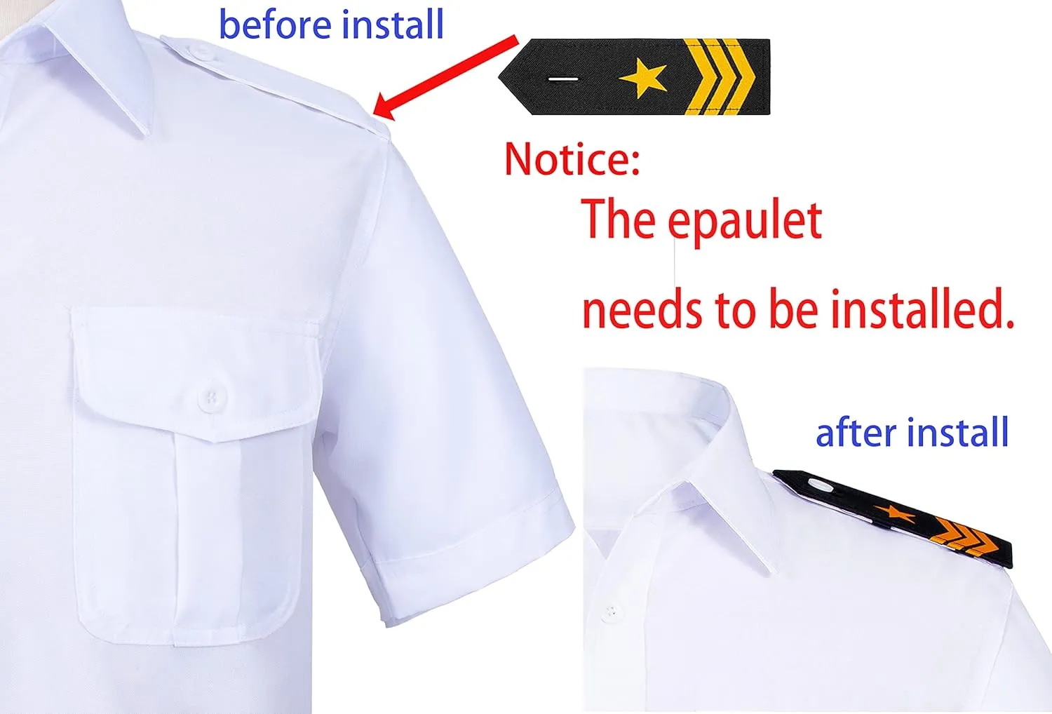 6PCS Men's Yacht Captain Sailor Costume Adult Shirt Hat Accessories Set Party Cosplay