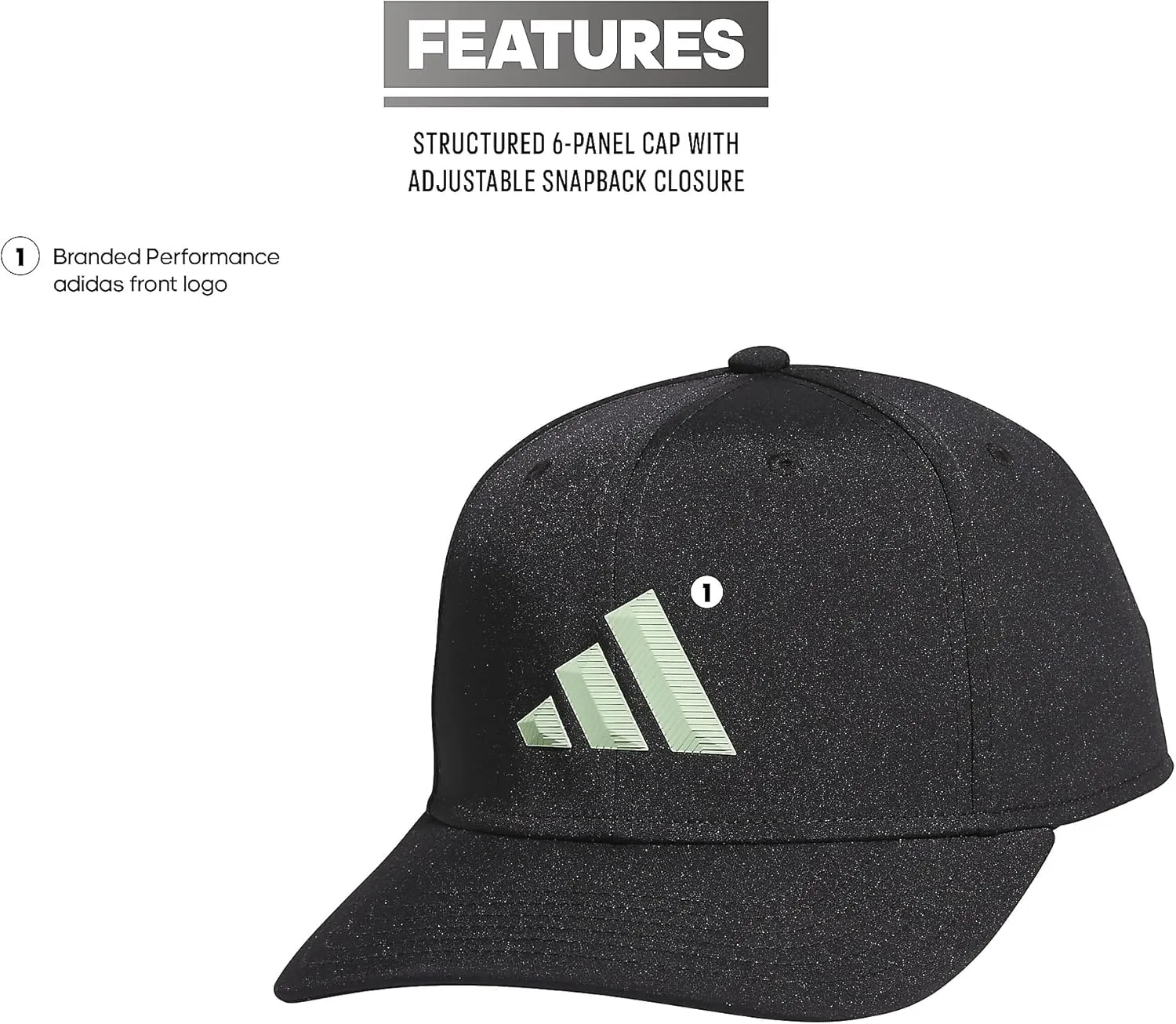 adidas Men's Three Bar Structured Snapback Adjustable Fit Hat 2.0