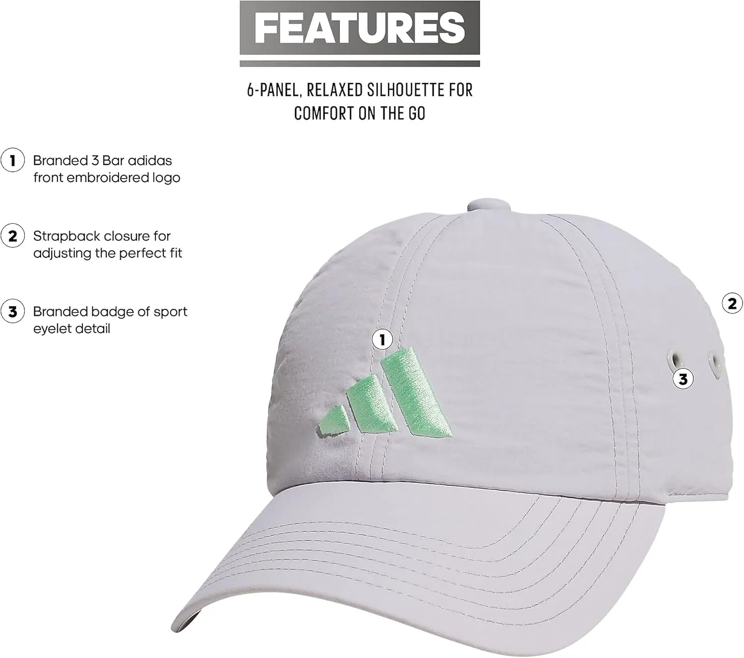 adidas Women's Influencer 3 Relaxed Strapback Adjustable Fit Hat