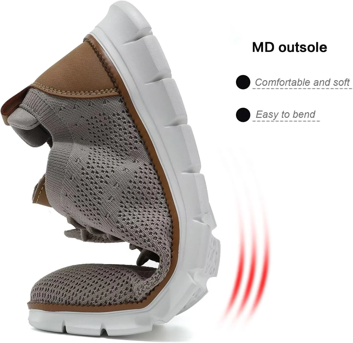 Kundork Men's Casual Dress Shoes Comfort Walking Shoes Mesh Knit Lightweight Breathable Sneakers