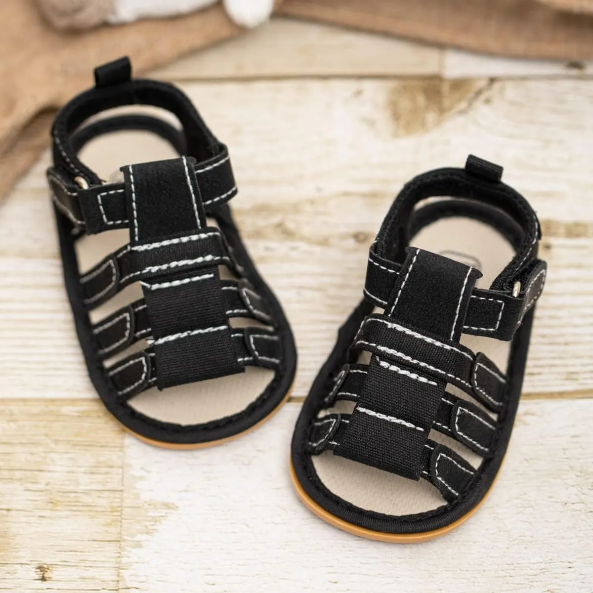 Meckior Baby Infant Boy Girl Sandals Newborn Non-Slip Soft Rubber Sole Sandals for Baby Boys Open-Toe Outdoor Casual Summer First Walkers Shoes