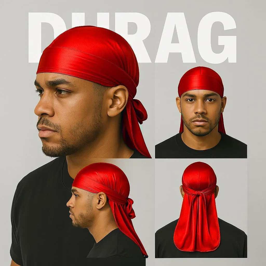 Premium Durag Pack for Men, Silky Doo Rag for 360 540 720 Waves