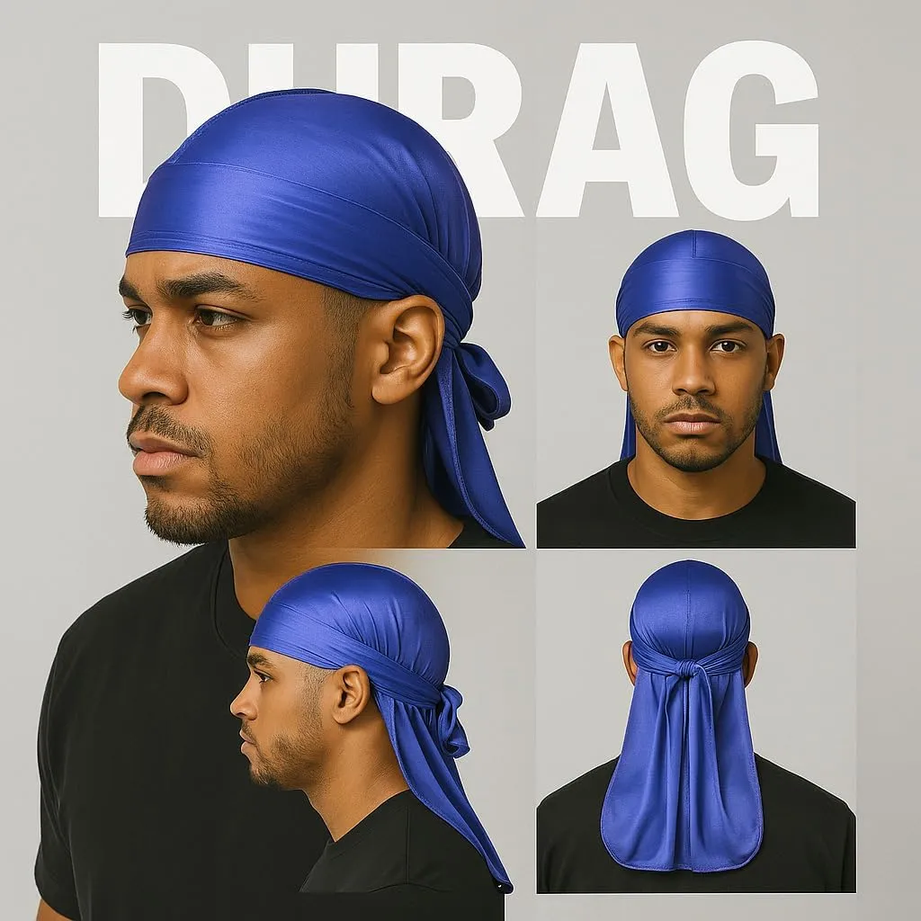 Premium Durag Pack for Men, Silky Doo Rag for 360 540 720 Waves