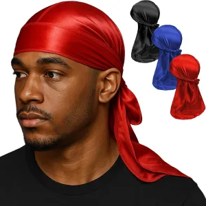 Premium Durag Pack for Men, Silky Doo Rag for 360 540 720 Waves