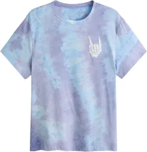 Verdusa Men's Tie Dye Short Sleeve Round Neck Graphic Tee Tops